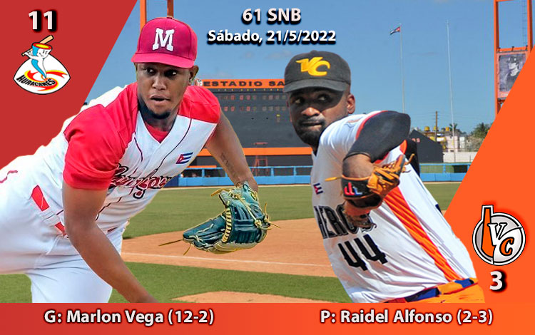 Marlon Vega (ganador) y Raidel Alfonso (perdedor) del quinto juego entre Mayabeque y Villa Clara en la 61 Serie Nacional de Béisbol. Marlon Vega (ganador) y Raidel Alfonso (perdedor) del quinto juego entre Mayabeque y Villa Clara en la 61 Serie Nacional de Béisbol.