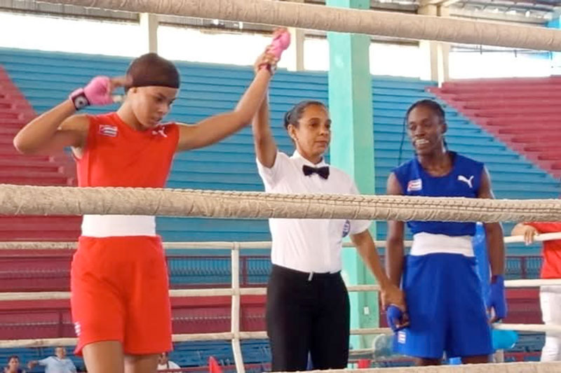 Melany Girado tras uno de sus victorias.