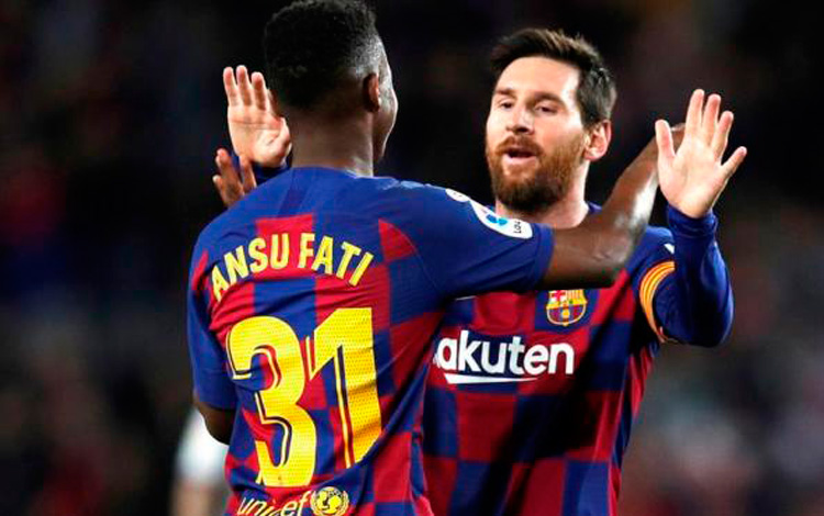 Ansu Fati y Lionel Messi Ansu Fati y Lionel Messi