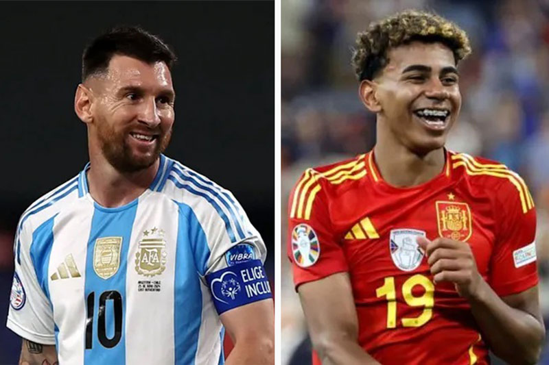 Leonel Messi  y Lamine Yamal.