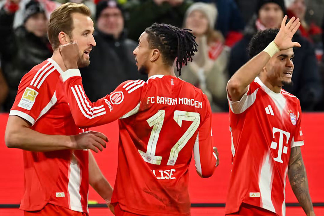 Harry Kane, Olise y Luis Díaz, el tridente ofensivo del Bayern Múnich, llegó a los 100 goles en una temporada.