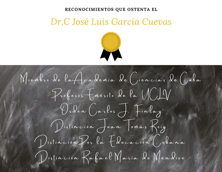 Reconocimientos recibidos por José Luis Garcí­a Cuevas.