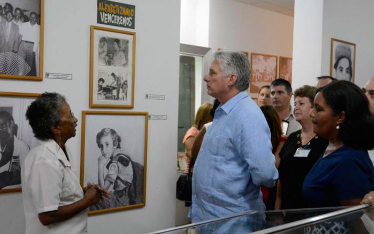 Visita del presidente Miguel Díaz-Canel, al Museo de la Alfabetización, el 18 de julio de 2019.