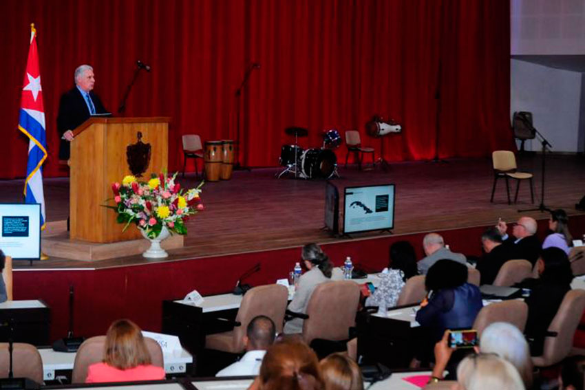 Presidente cubano, Miguel Díaz-Canel Bermúdez, imparte Conferencia Inaugural de Pedagogía 2023.