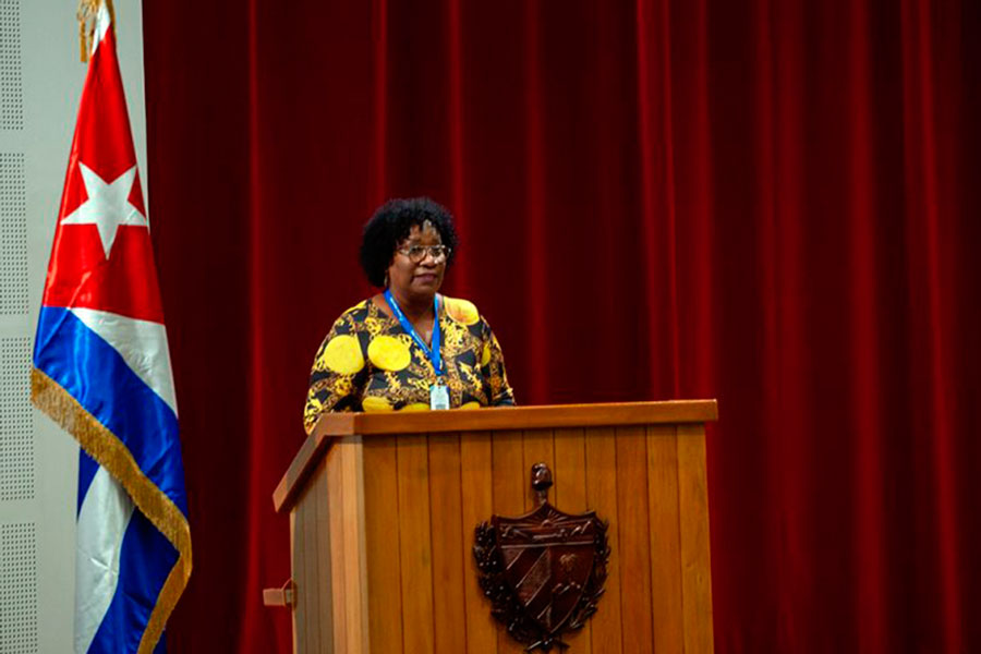 Mercedes F. Medina Ocampo, jefa del Departamento de eventos del Ministerio de Educación Superior (MES).