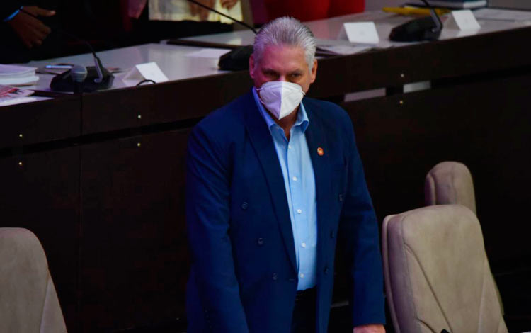 Miguel Díaz-Canel Bermúdez, presidente cubano, en el inicio del Séptimo Período Ordinario de Sesiones de la Asamblea Nacional del Poder Popular. Miguel Díaz-Canel Bermúdez, presidente cubano, en el inicio del Séptimo Período Ordinario de Sesiones de la Asamblea Nacional del Poder Popular.