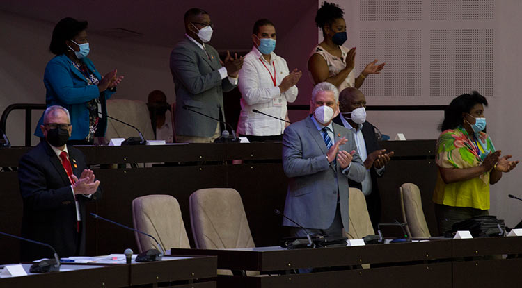 Miguel Díaz-Canel Bermúdez, presidente de la República de Cuba, en la clausura del Séptimo Período de sesiones de la Asamblea Nacional del Poder Popular.