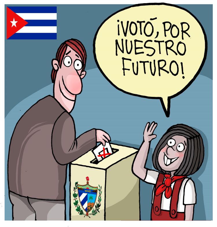 Ilustración de Alfredo Martirena sobre elecciones nacionales en Cuba