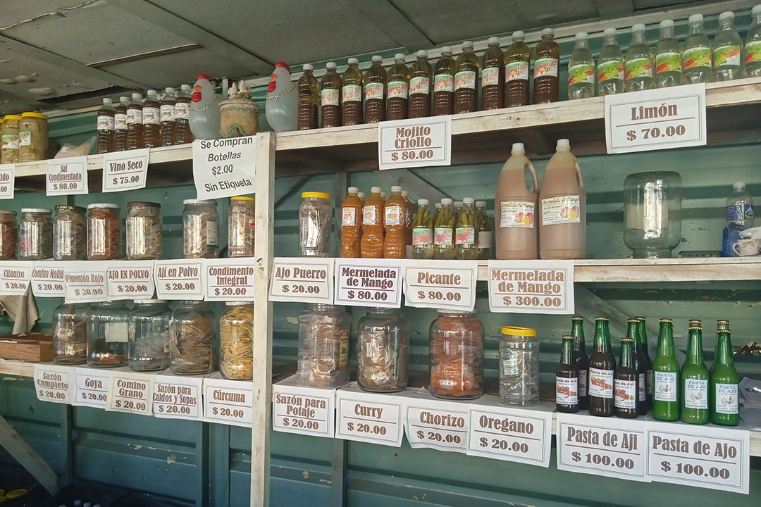Punto de venta de productos derivados de la agricultura.