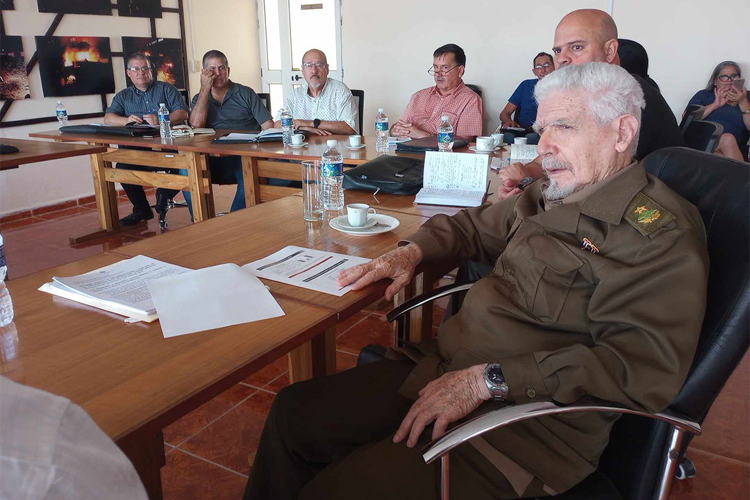 Comandante de la Revolución Ramiro Valdés Menéndez, en Sagua la Grande.