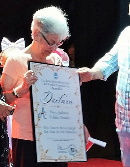 Nora Juliana Valdés Duarte, declarada Hija Ilustre de la ciudad.