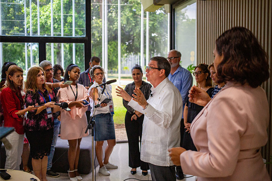 Declaraciones a la prensa del ministro de Relaciones Exteriores de Cuba, Bruno Rodríguez Parrilla. 