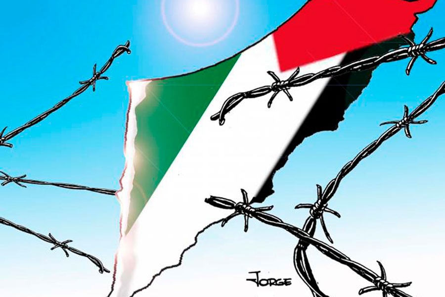 Ilustración de Jorge sobre la guerra contra Palestina.