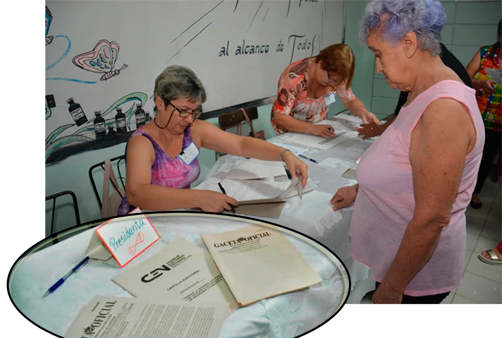 La Gaceta Oficial está disponible en cada colegio electoral. La Gaceta Oficial está disponible en cada colegio electoral.