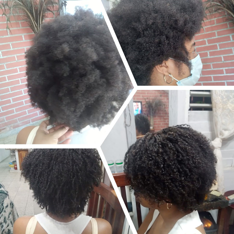 Cabellos estilo afro.