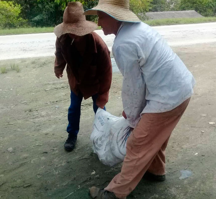 Productores villaclareños en acopios de alimentos, entregados de forma individual y colectiva, para envíos solidarios.