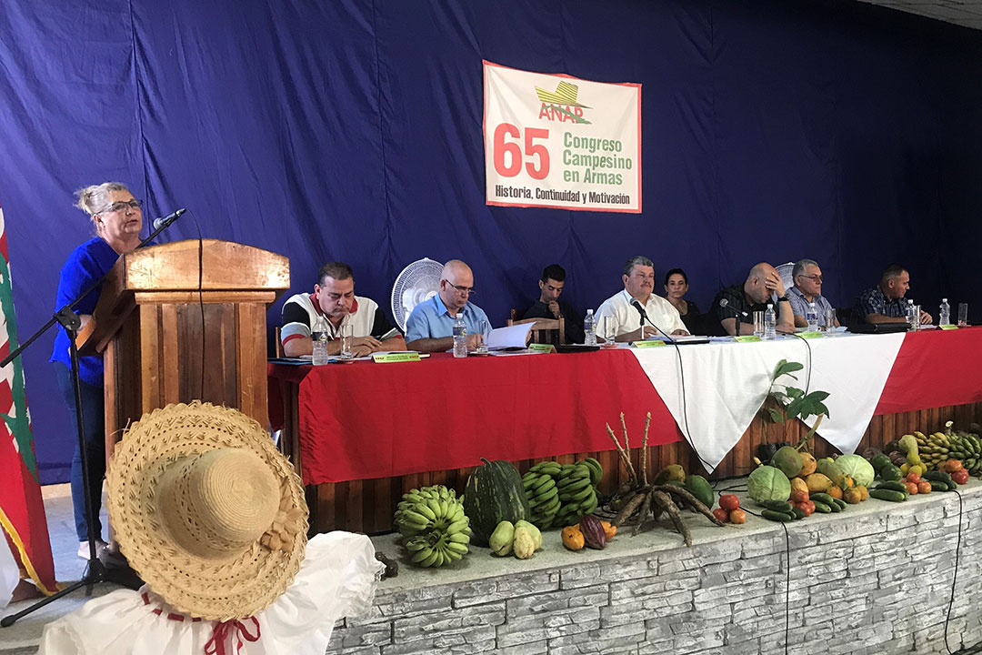 Presidencia de la reunión de balance de la ANAP en Villa Clara.