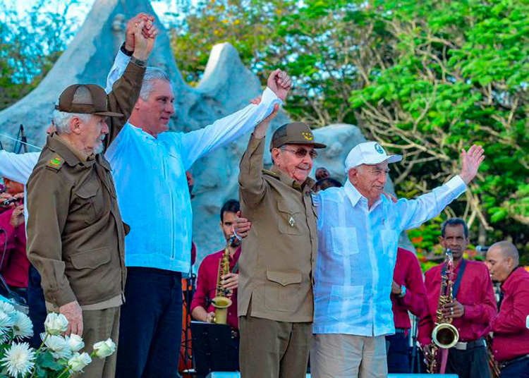 Ramiro Valdéz Menéndez, Miguel Díaz-Canel Bermúdez, Raúl Castro Ruz y José Ramón Machado Ventura.