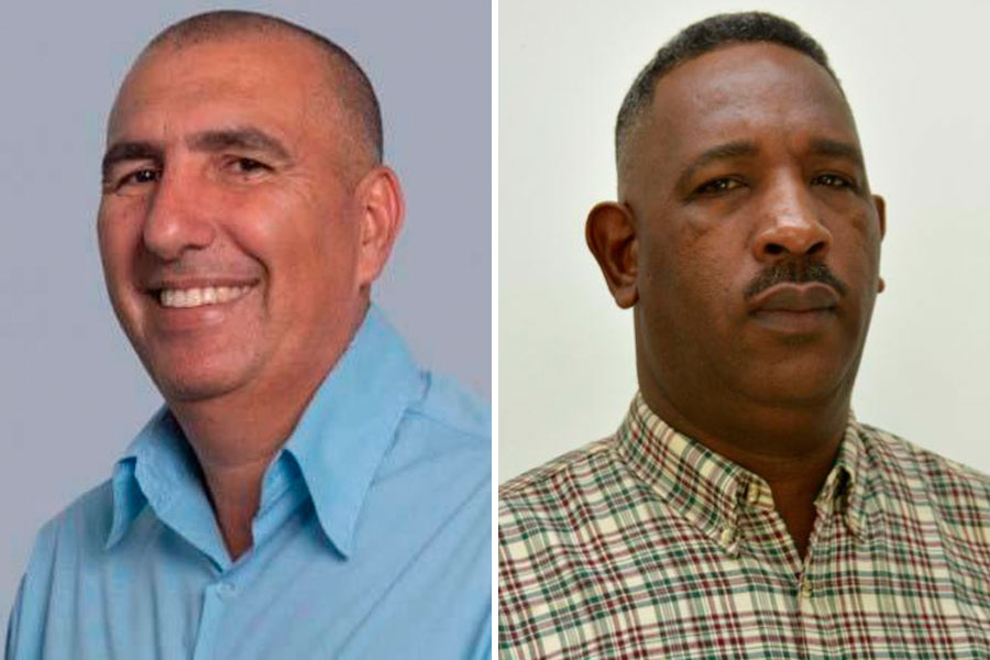 Osbel Lorenzo Rodríguez y Walter Simón Noris, primeros secretarios del Partido en Las Tumas y Camagüiey, respectivamente.