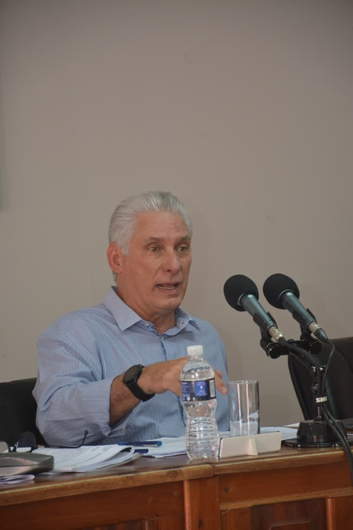 Miguel Díaz-Canel en las conclusiones del recorrido por Remedios y Caibarién.
