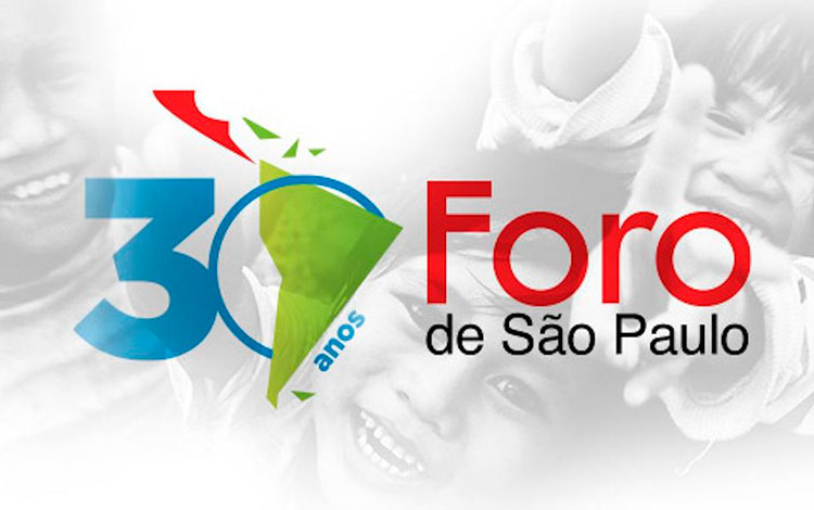 Cartel del aniversario 30 del foro de Sao Paulo.
