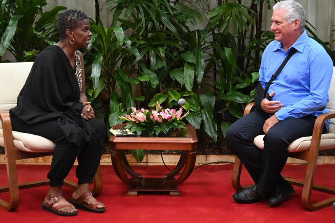 Miguel Díaz-Canel y Gaio Walker