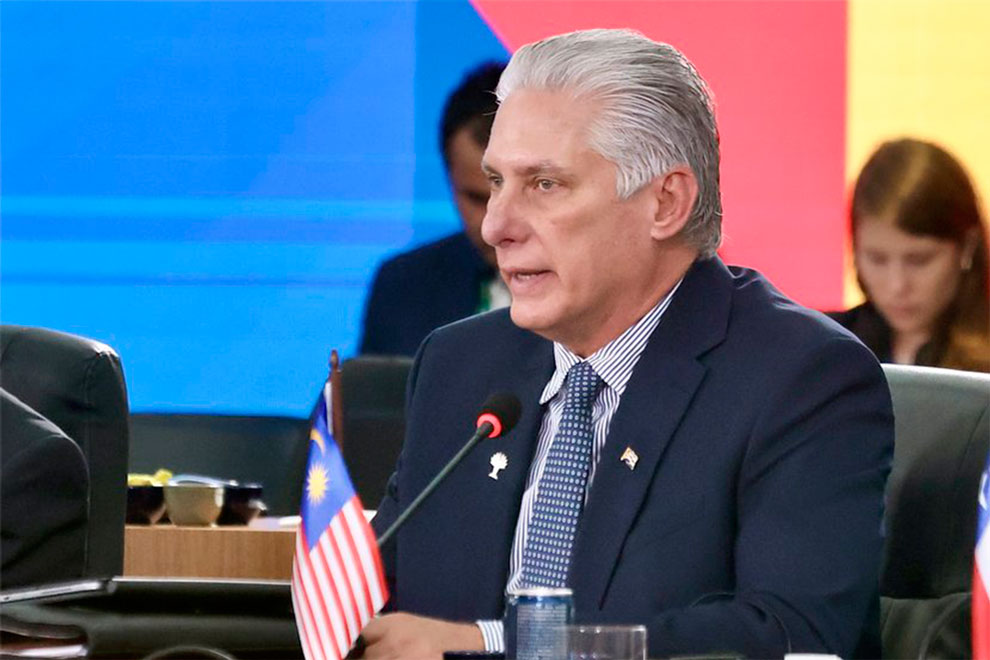 Intervención del presidente cubano, Miguel Díaz-Canel.