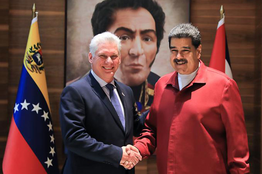 Presidente de Cuba, Miguel Díaz-Canel, y de Venezuela, Nicolás Maduro.