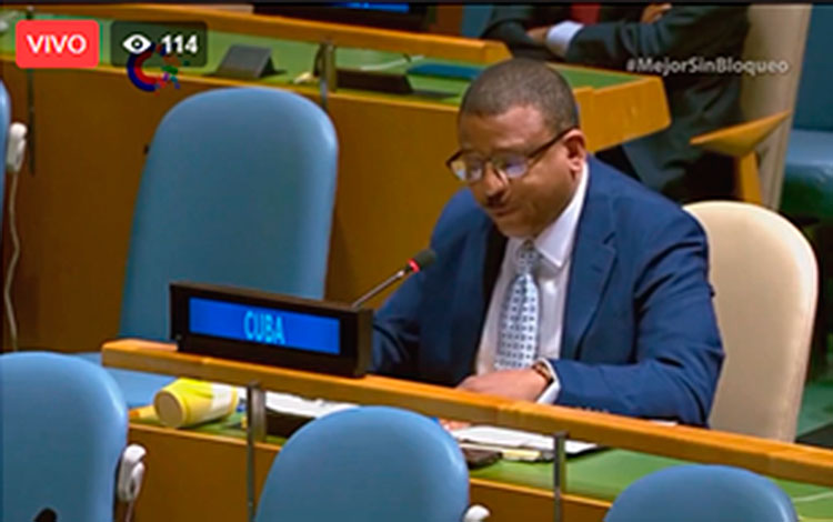 Yuri Gala López, representante alterno de la misión de Cuba en la ONU.