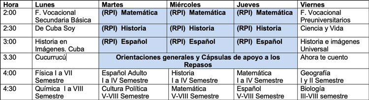 Programacióin educativa de Telerebelde por el receso escolar a causa de la COVID-19. Programacióin educativa de Telerebelde por el receso escolar a causa de la COVID-19.