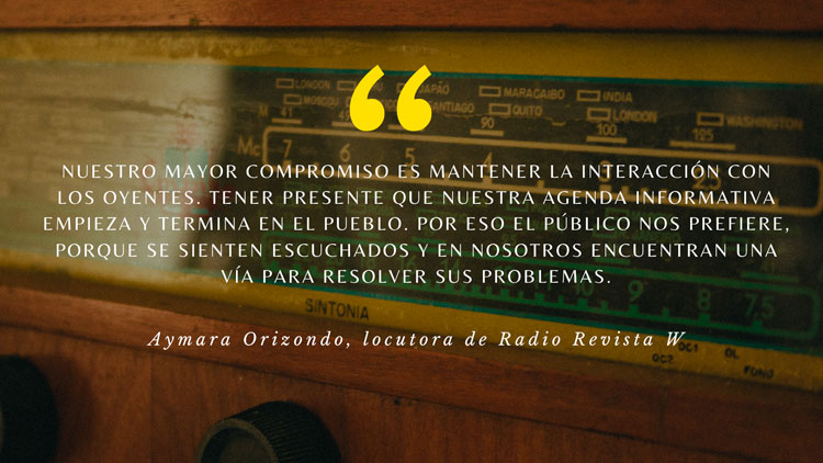 Opinión de Aymara Orizondo, locutora de Radio Revista W.