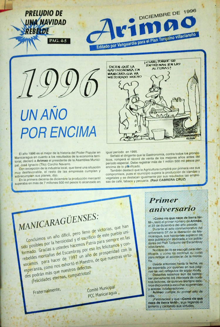 Suplemento Arimao, del periódico Vanguardia. Suplemento Arimao, del periódico Vanguardia.