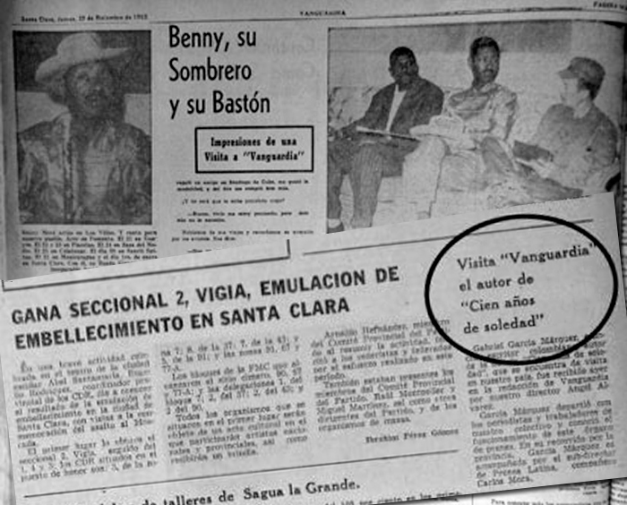 Notas de las visitas de Benny Moré y Gabriel García Márquez al periódico Vanguardia, de Villa Clara. Notas de las visitas de Benny Moré y Gabriel García Márquez al periódico Vanguardia, de Villa Clara.