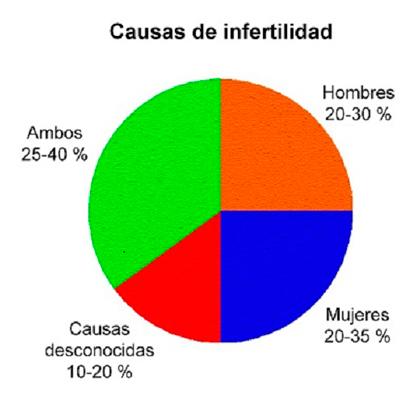 Gráfico sobre causas de la infertilidad en la pareja humana.
