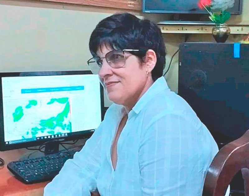 Meteoróloga villaclareña Sandra Ruiz.