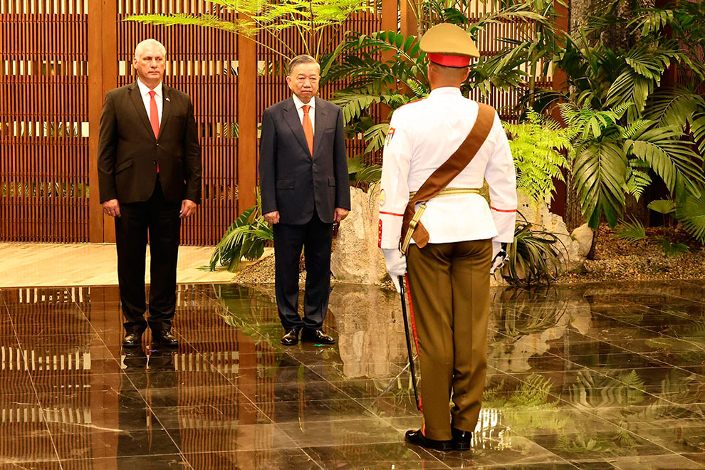 Recibimiento oficial al presidente de Vietnam, To Lam.