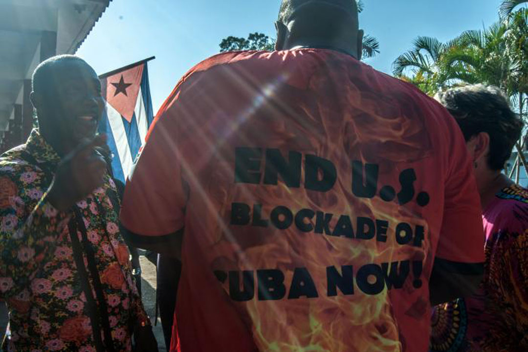 Protesta en Estados Unidos contra bloqueo a Cuba