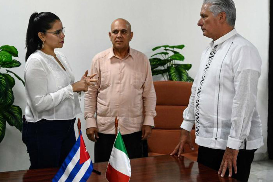 Miguel Díaz-Canel y Carolina Rangel