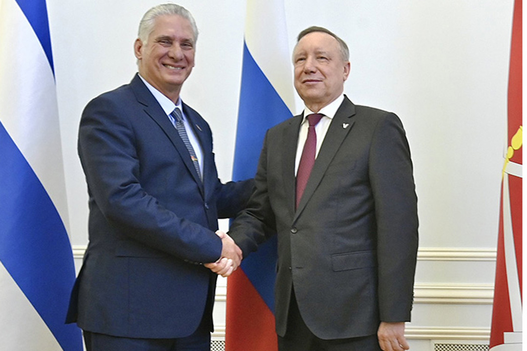 Migue Díaz- Canel y Alexander Beglov