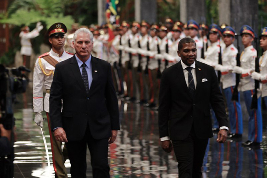 Recibimiento de Terrance Drew, Primer Ministro de San Cristóbal y Nieves.