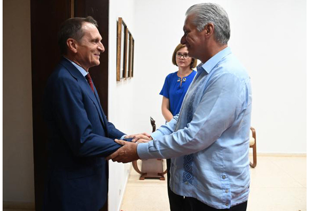 Recibió Díaz-Canel a a Serguey Yevgénevich Naryskin, director del Servicio de Inteligencia Exterior de la Federación de Rusia