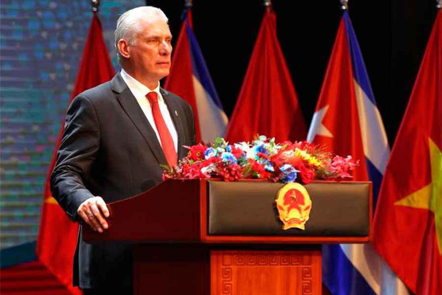 Discurso del presidente cubano, Miguel Díaz-Canel, en el aniversario 65 de las relaciones bilaterales entre Cuba y Vietnam.