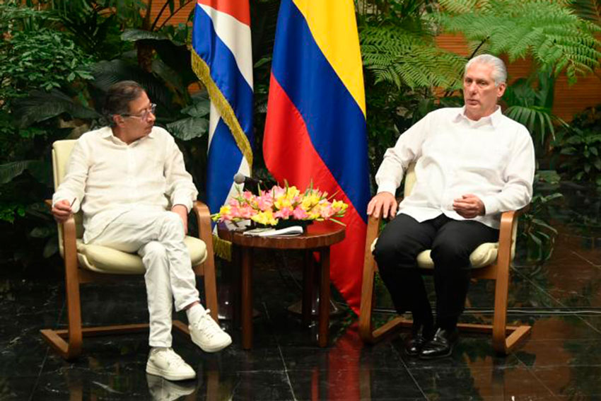 Gustavo Petro y Miguel Díaz-Canel.