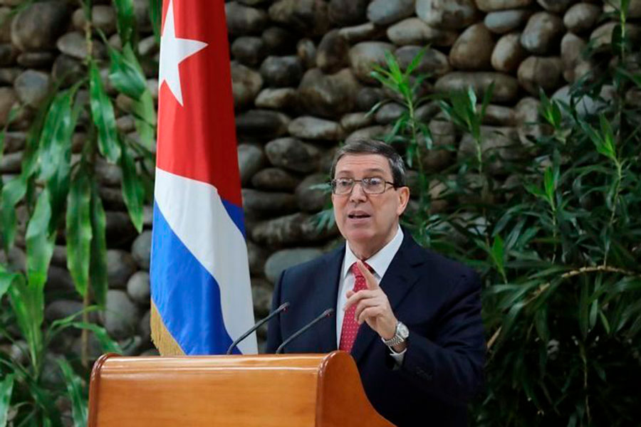 Canciller cubano, Bruno Rodríguez Parrilla, presenta informe de Cuba sobre consecuencias del bloqueo de Estados Unidos.