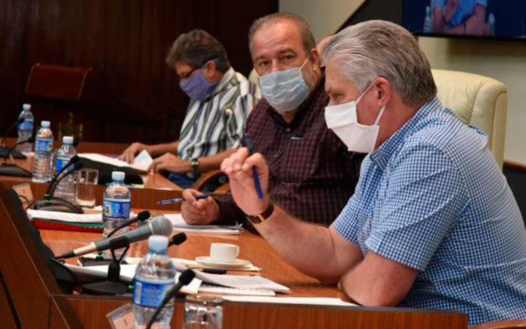 Presidente Miguel Díaz-Canel y primer ministro, Manuel Marrero.