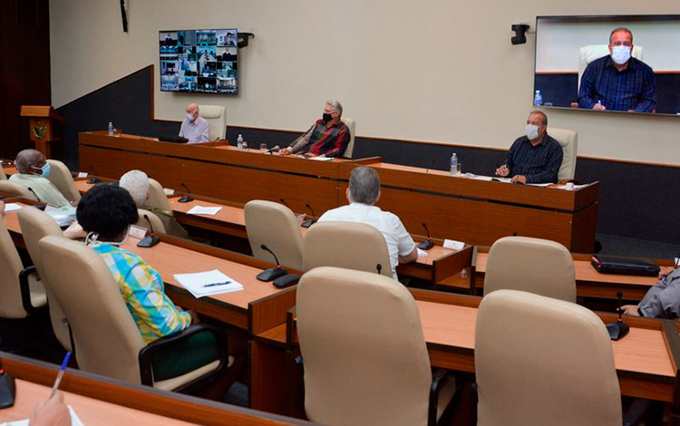 Reunión de análisis de la COVID-19 en Cuba, encabezada por el presidente, Miguel Díaz-Canel, el 29 de septiembre de 2020.