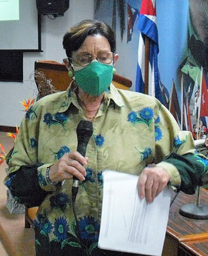 Doctora Marí­a del Carmen Velasco, delegada del Ministerio de Ciencia, Tecnologí­a y Medioa Ambiente en Villa Clara.