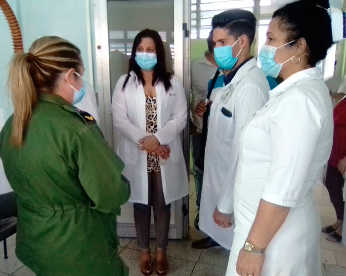 udí Rodríguez Hernández en recorrido por sitios clínicos para la intervención sanitaria contra la COVID-19. Yudí Rodríguez Hernández en recorrido por sitios clínicos para la intervención sanitaria contra la COVID-19