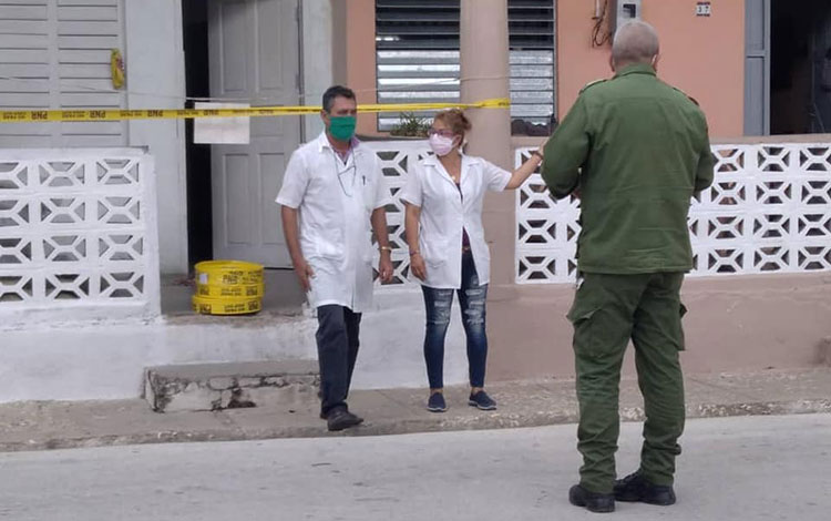Zona en cuarentena en el casco urbano de Güinía de Miranda, en Manicaragua, Villla Clara.