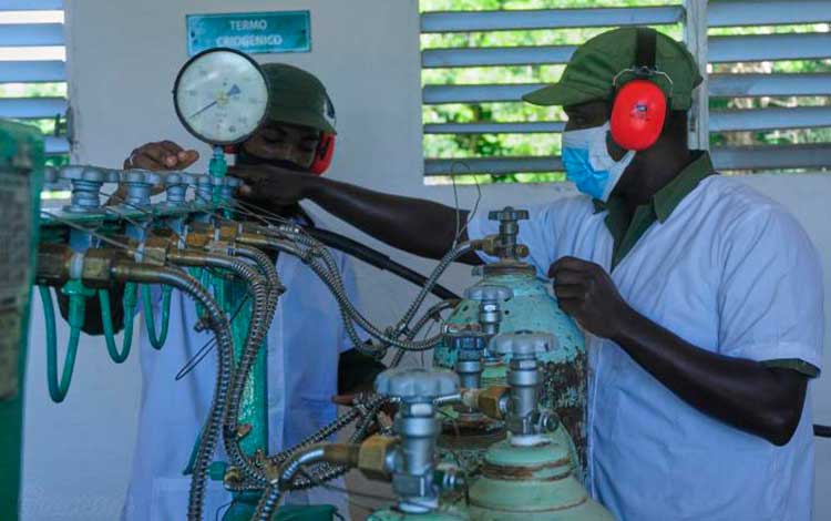 Producción de oxí­geno en Cuba.